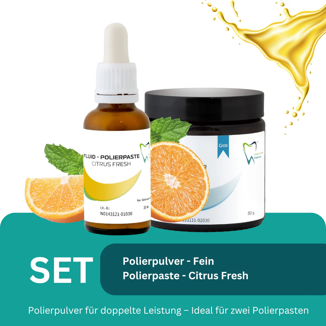 B2B Bio Polierpaste fein Zahnfleisch Power - Fluid und Polierpulver 30 ml